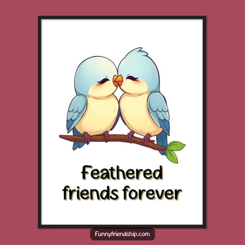 Funny Love Birds Digital Print: Instant Affection Art Download - A Funny Gift!