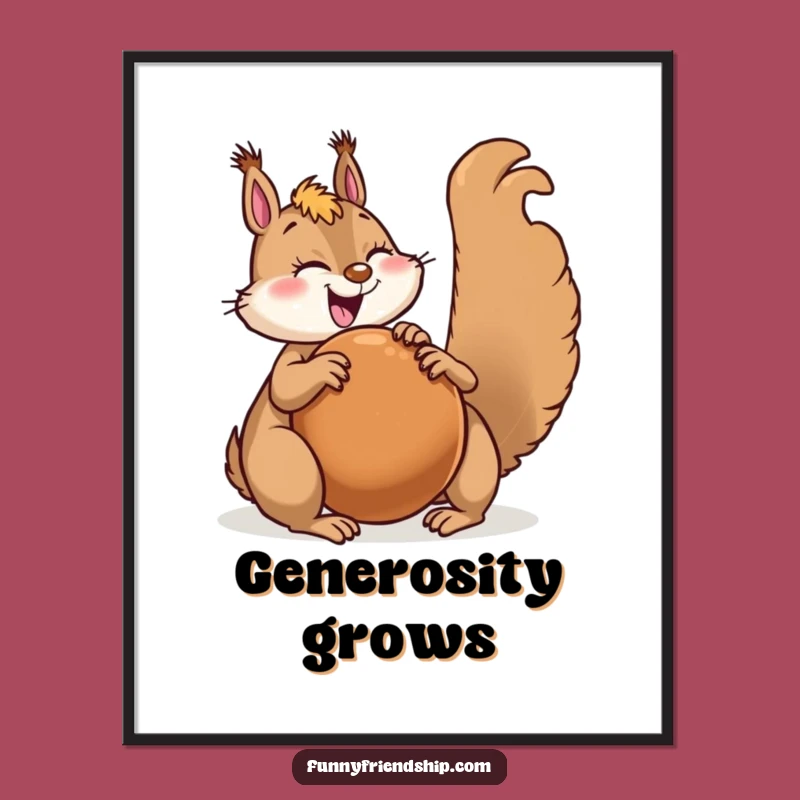 Funny Squirrel Sharing Digital Art: Instant Generous Decor for Your Home