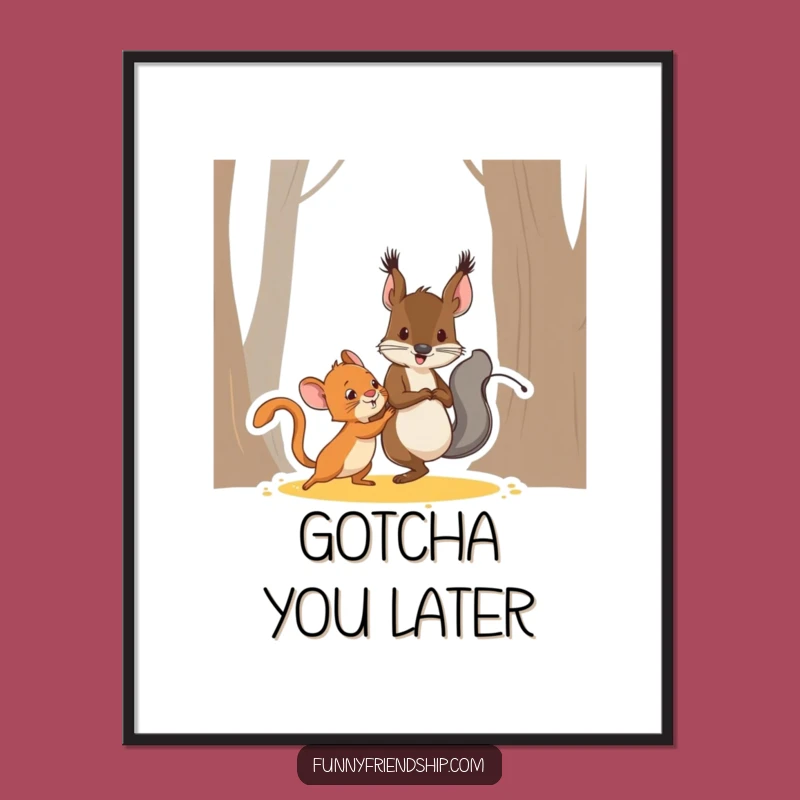 Funny Squirrel Mouse Tag Digital Art: Instant Playful Decor Download