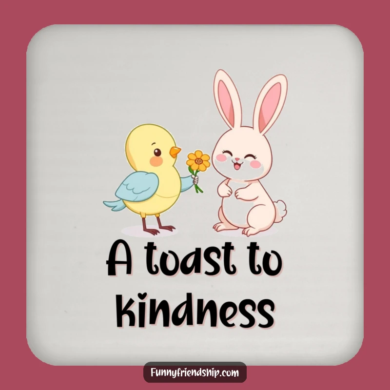 Funny Bird & Rabbit Coaster Set: Cute Cartoon Drink Protector, Humorous Table Gift