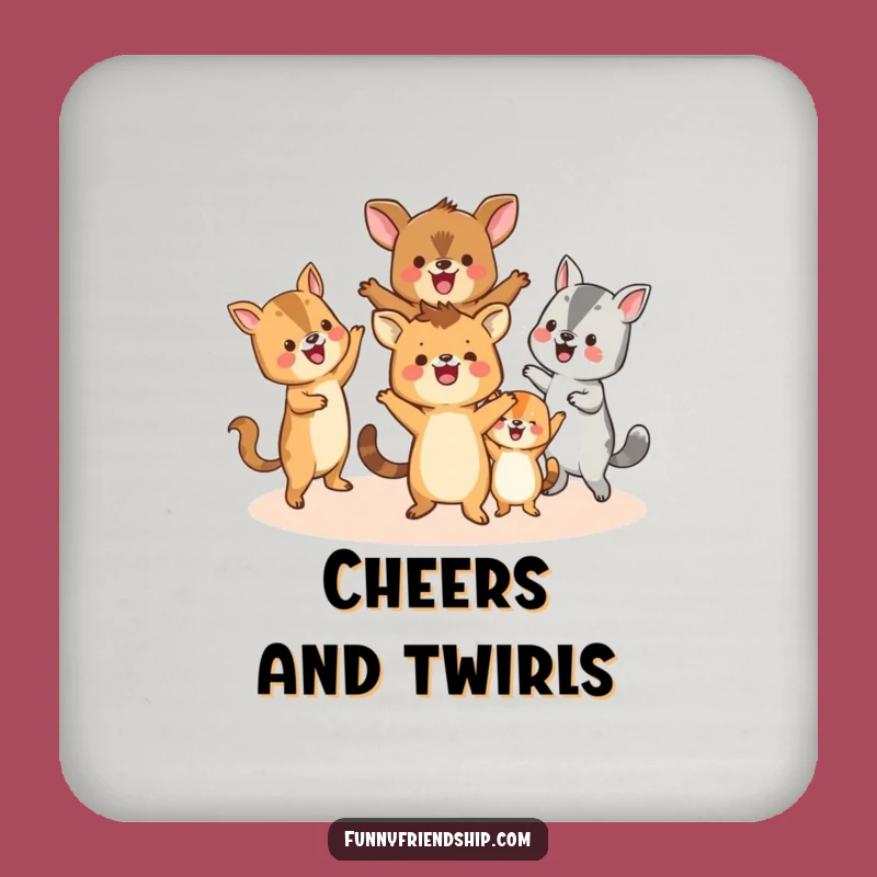 Funny Animal Dance Coaster: Protect Surfaces with Party Vibes, A Tiny Funny Gift