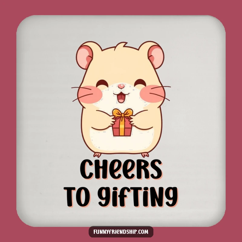 Funny Hamster Gift Drink Coasters: Protect Surfaces with Hilarious Generosity