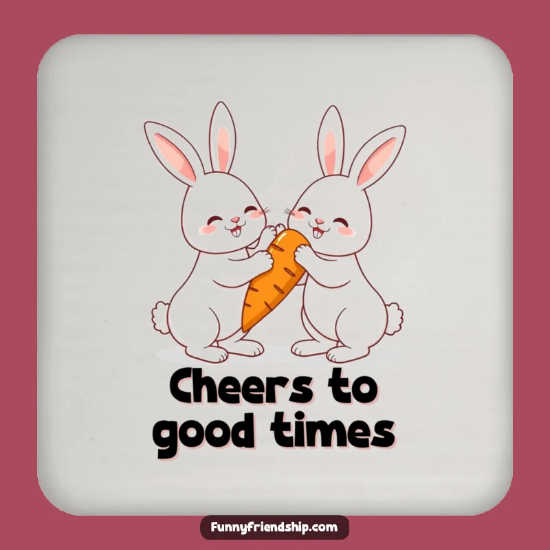 Funny Rabbit Carrot Drink Coaster: Protect Surfaces with Bunny Fun!