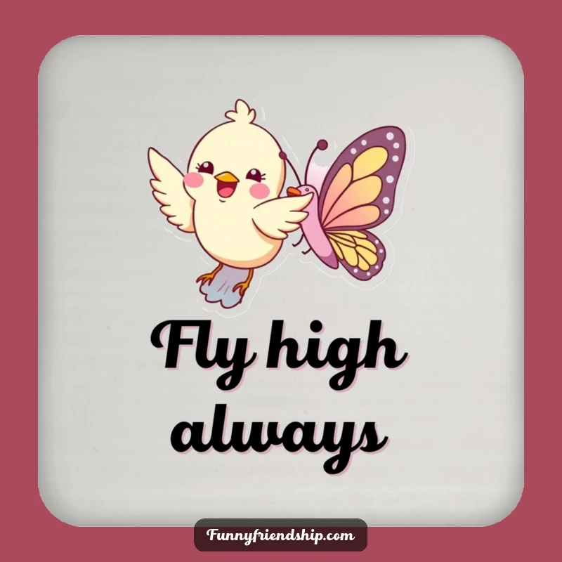 Funny Bird Butterfly Flight Drink Coaster - Protective Flying Duo Mat