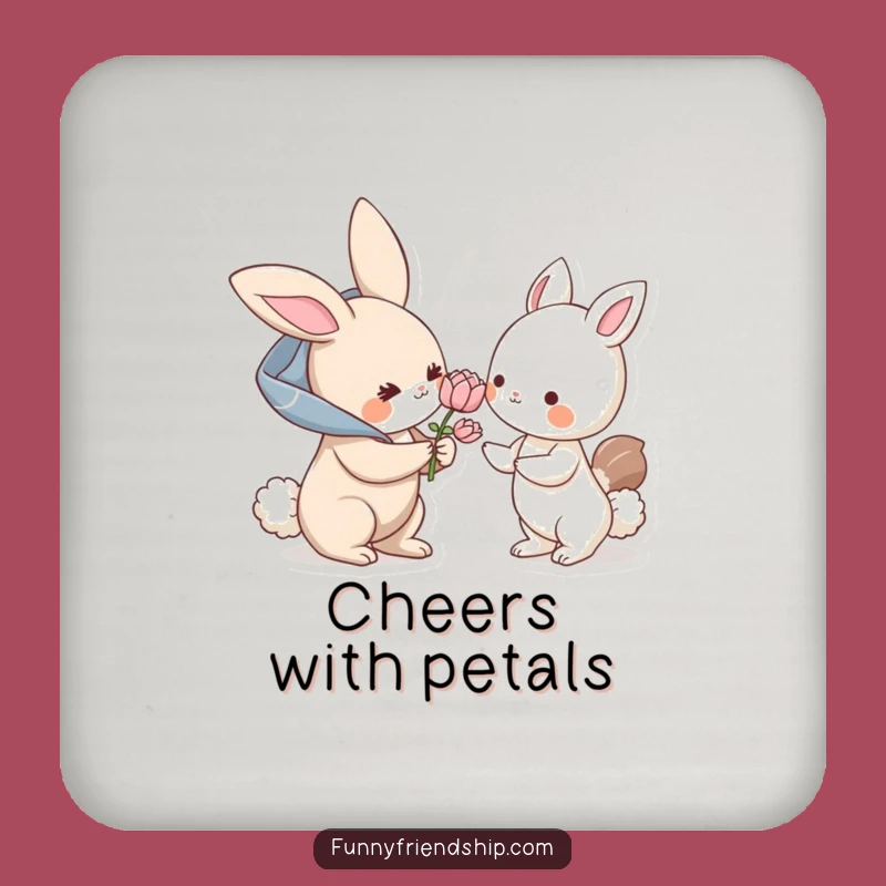 Funny Bunny Flower Coaster: Protect Surfaces Hilariously, Perfect Small Gift!