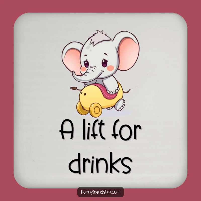 Funny Elephant Ride Coasters: Protect Surfaces with Adventurous Charm
