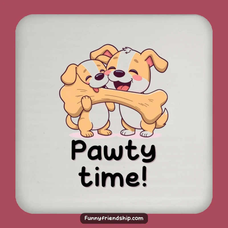 Funny Dog Bone Sharing Drink Coaster: Protect Surfaces with Canine Flair