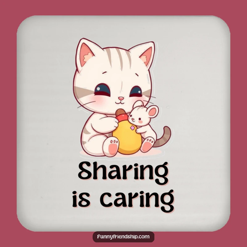 Funny Cat Mouse Toy Coaster: Protect Surfaces Hilariously, Perfect Small Gift!