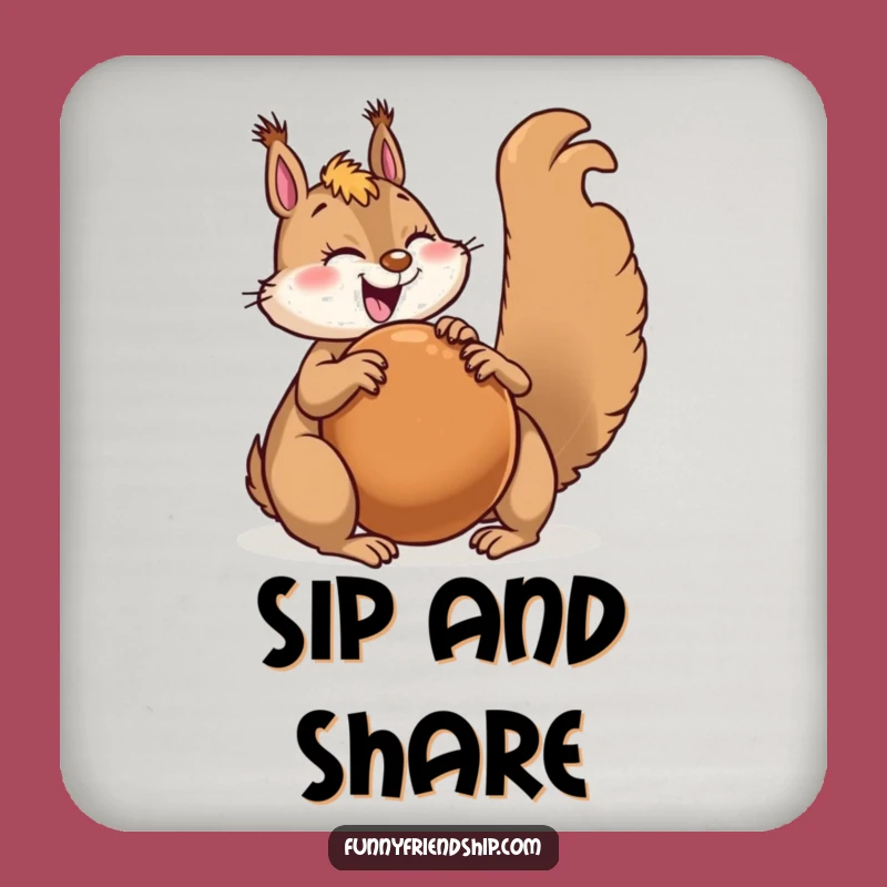 Funny Squirrel Sharing Coaster Set: Generous Protection for Your Surfaces