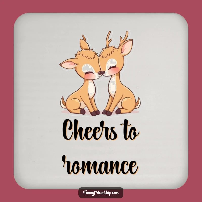 Sweet Deer Nuzzle Coasters: Protect Surfaces with Romance, Perfect Gift Set