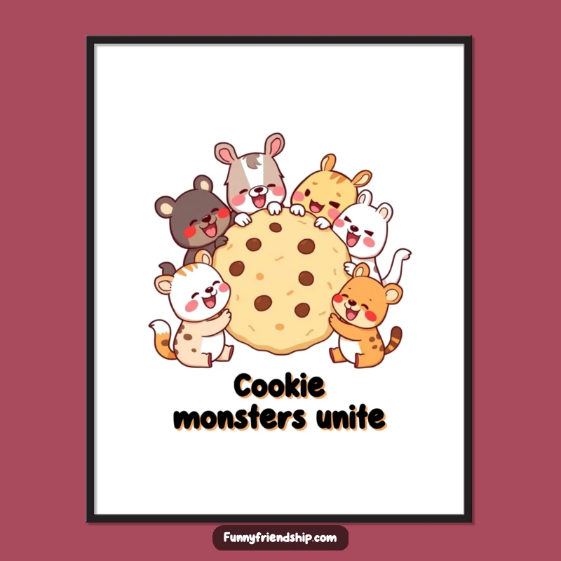 Funny Animal Cookie Party Poster: Decorate Your Space with Friendship and Laughter