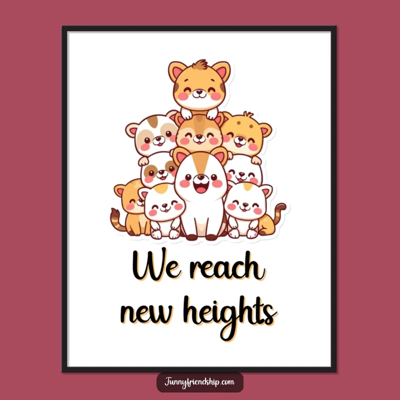 Funny Animal Pyramid Art Print: Decorate Your Walls with Smiles