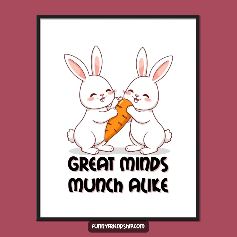 Funny Rabbit Carrot Poster: Spread Cheer with Bunny Power!