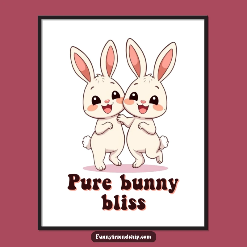 Funny Bunny Dance Poster - Cute Wall Art to Brighten Any Room