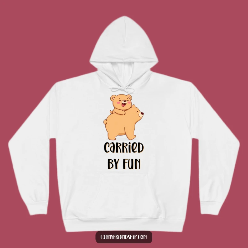 Funny Bear Piggyback Hoodie: Cozy Comfort with Giggling, Humorous Charm