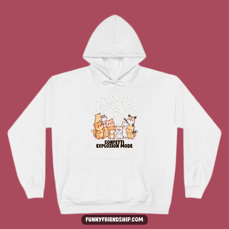 Funny Animal Confetti Hoodie: Stay Cozy and Celebratory All Year Round