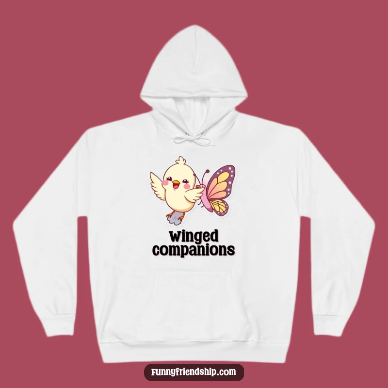 Funny Bird Butterfly Flight Hoodie - Cozy Flying Companions Sweatshirt