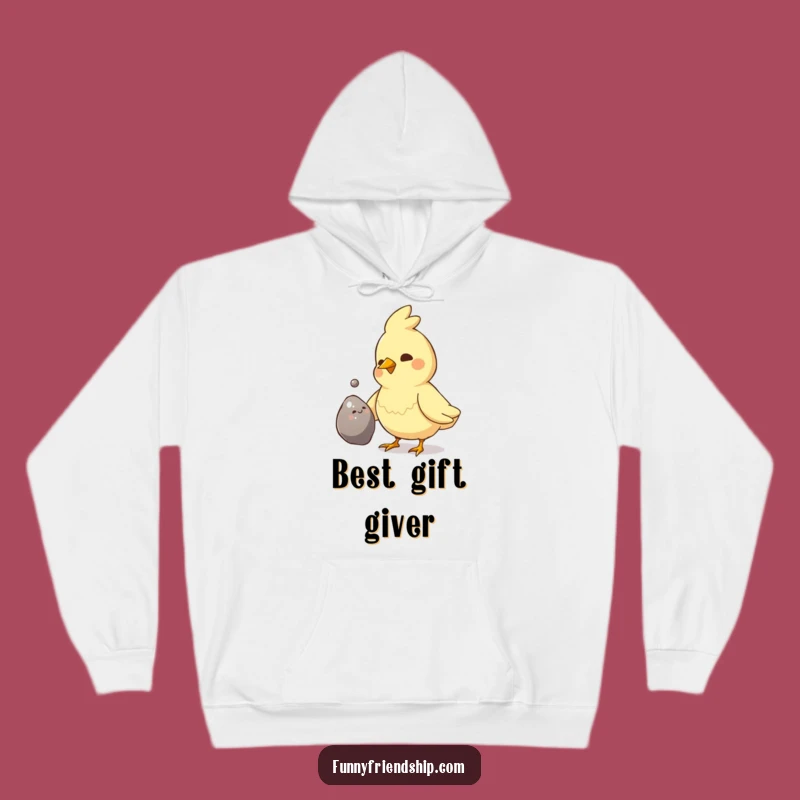 Funny Bird Pebble Gift Hoodie - Cozy Avian Charm Comfort