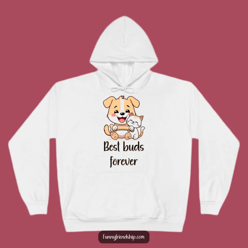 Funny Dog & Cat Bone Sharing Hoodie - Cozy Pet Lover Gift