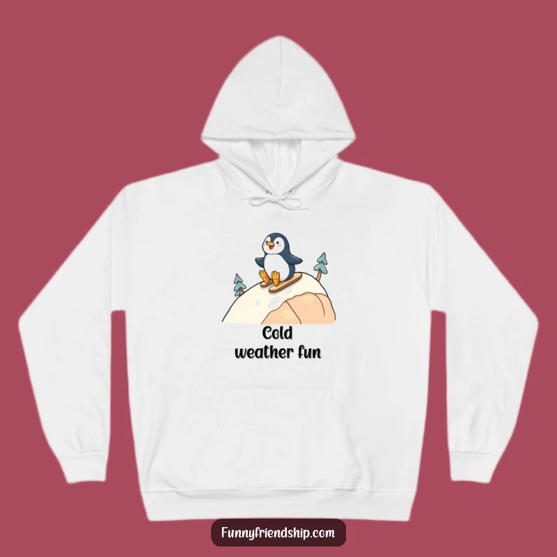 Funny Penguin Friends Hoodie: Cozy Sliding Duo Sweatshirt, Best Funny Gift