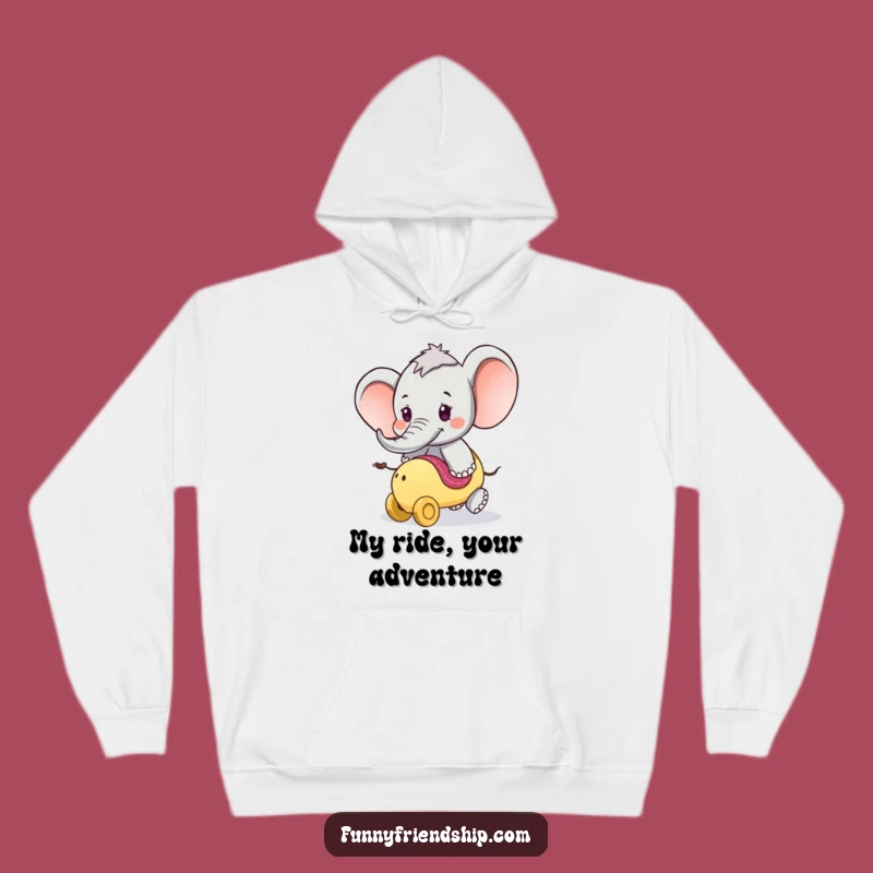 Cozy Funny Elephant Ride Hoodie: Adventure and Comfort Combined