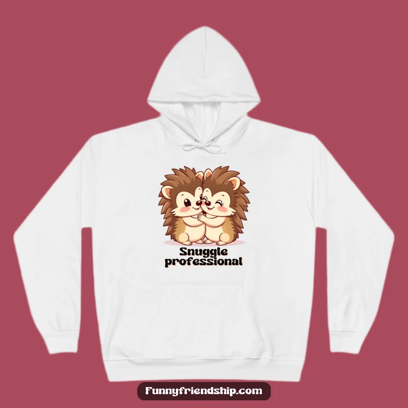 Funny Hedgehog Hug Hoodie - Cozy Cute Animal Comfort Gift