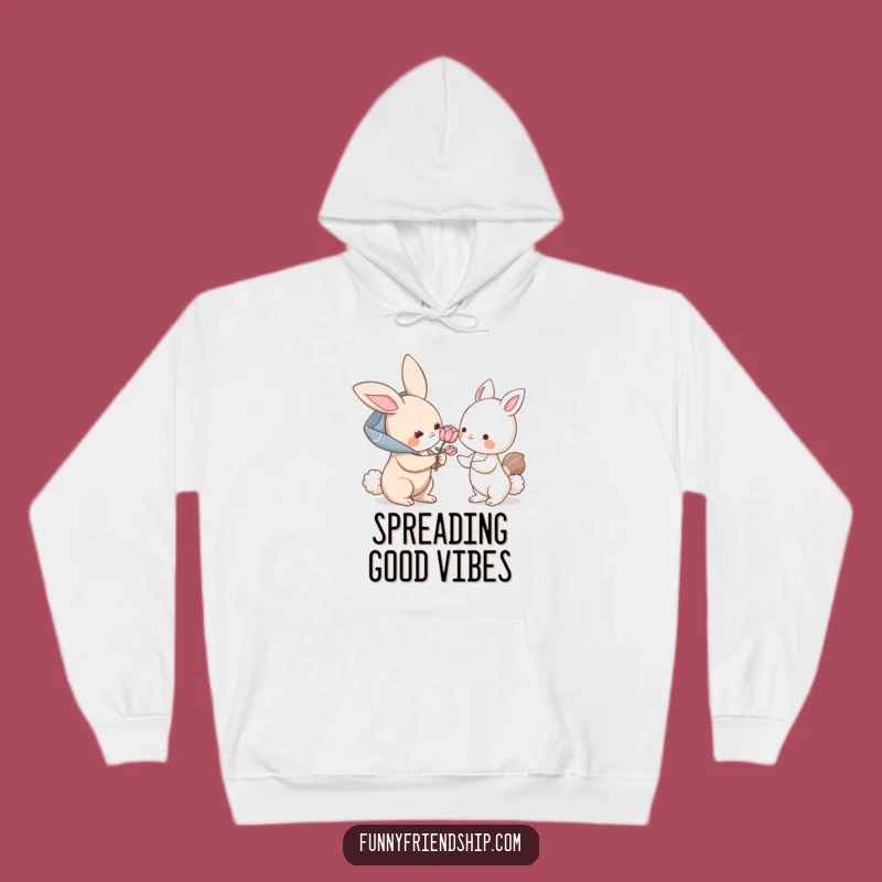 Funny Bunny Flower Hoodie: Cozy Up with Hilarious Kindness Vibes, Perfect Gift!