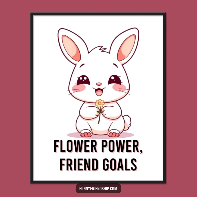 Free Printable Bunny Flower Wall Art: Funny Downloadable Decor for a Touch of Whimsy