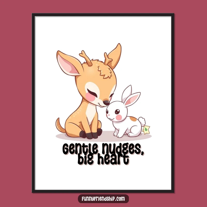 Free Printable Wall Art: Deer Rabbit Friendship Funny Downloadable Art for Decor