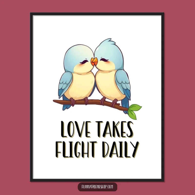 Free Printable Wall Art: Love Birds Nuzzling Sweet Friendship Decor
