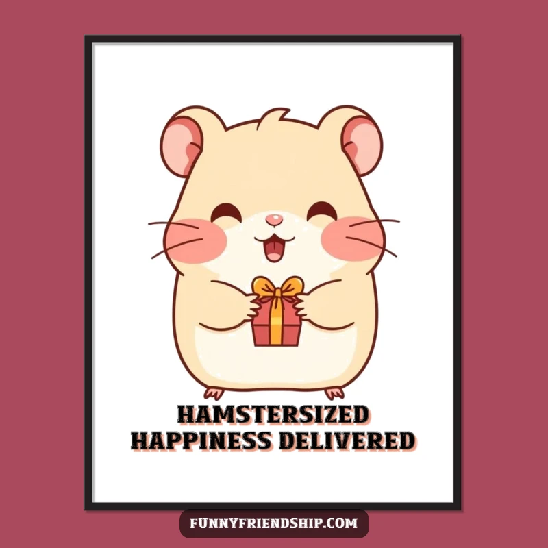 Free Printable Hamster Wall Art: Tiny Gift of Joy, Funny Rodent Decor