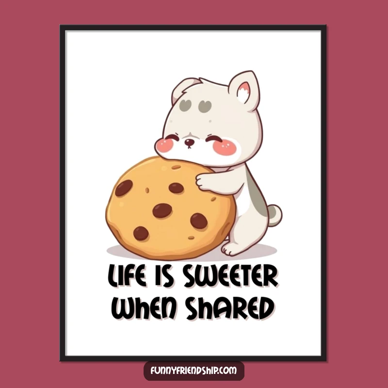 Free Printable Wall Art: Funny Animal Cookie Share Downloadable Decor