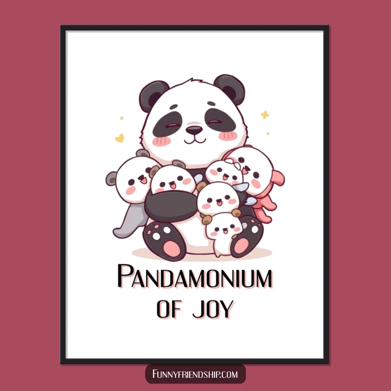 Free Printable Panda Wall Art: Joyful Hugs, Cute Panda Decor Downloadable