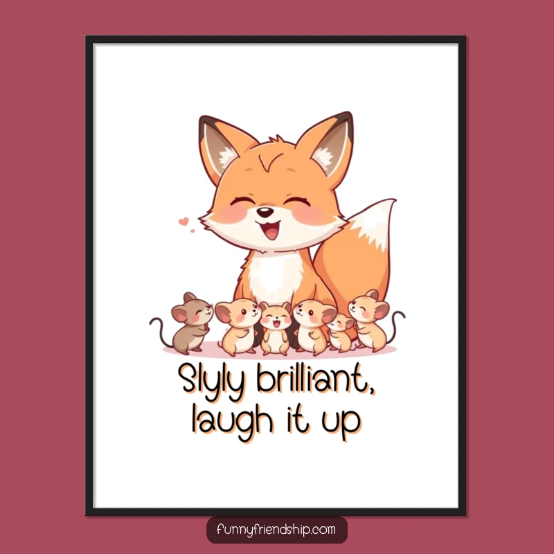 Charming Free Printable Fox Wall Art - Laughing Friends Humorous Downloadable Decor