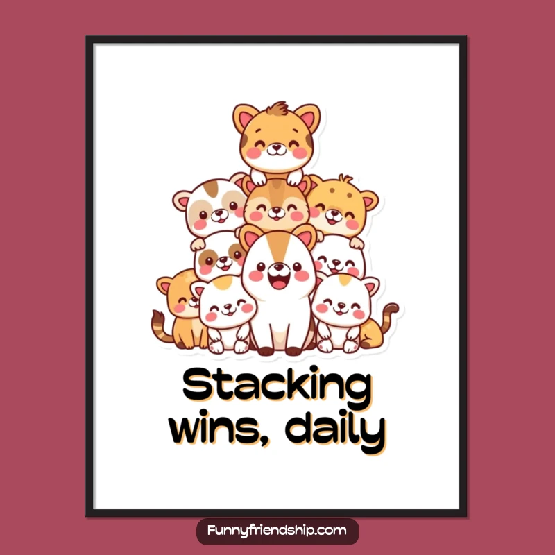 Free Printable Wall Art: Animal Pyramid - Whimsical & Funny Downloadable Decor