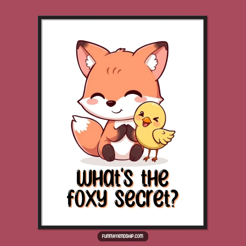 Free Printable Fox and Bird Secret Wall Art - Funny Downloadable Decor