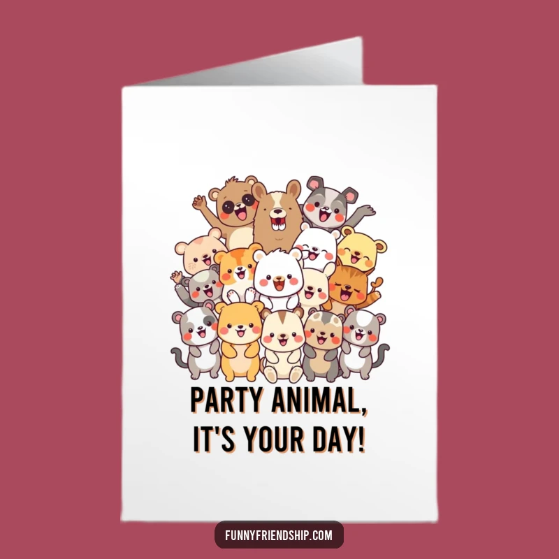 Free Printable Animal Party Birthday Card: Funny Celebration Downloadable Gift for All Ages