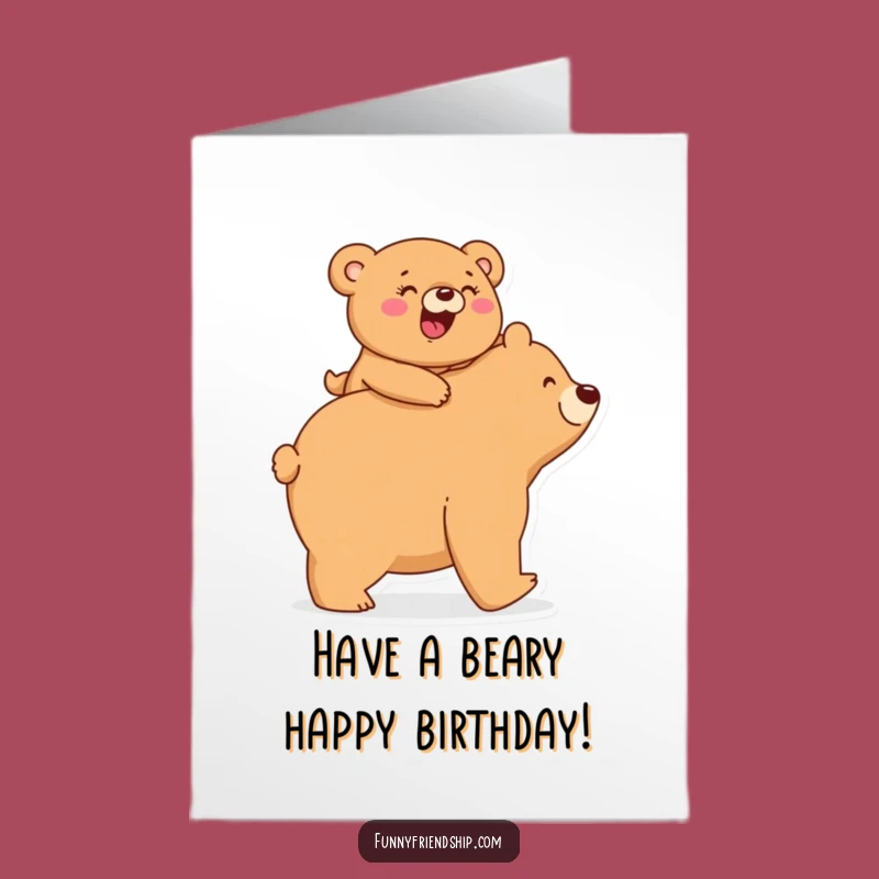 Free Printable Bear Birthday Card: Giggling Duo Downloadable Gift for a Fun Celebration