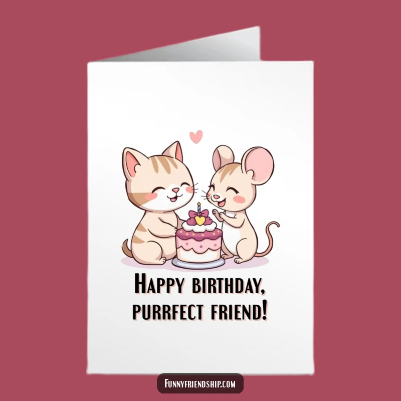 Free Printable Cat Mouse Cake Birthday Card: Sweet Funny Downloadable Gift!