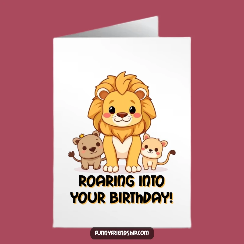 Free Printable Lion Birthday Card - Guarding Friends Downloadable Gift!