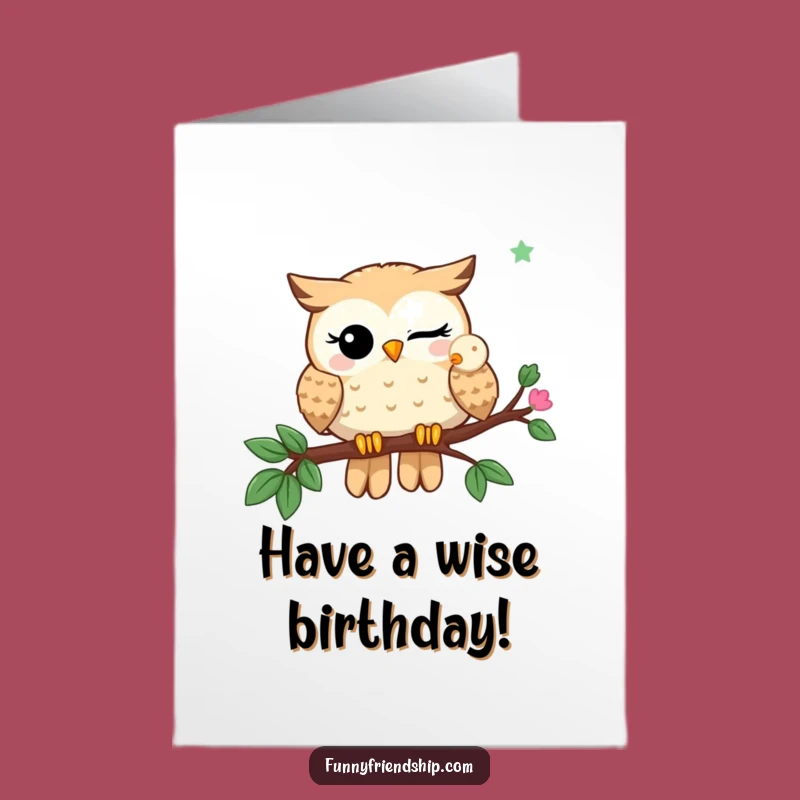 Free Printable Owl Birthday Card: Winking Duo Downloadable Gift for Wise Celebrations