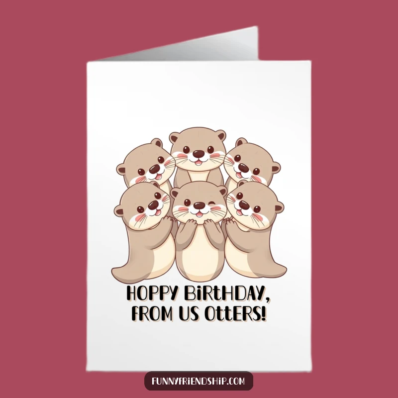 Free Printable Otter Birthday Card - Funny Circle Paws Downloadable DIY