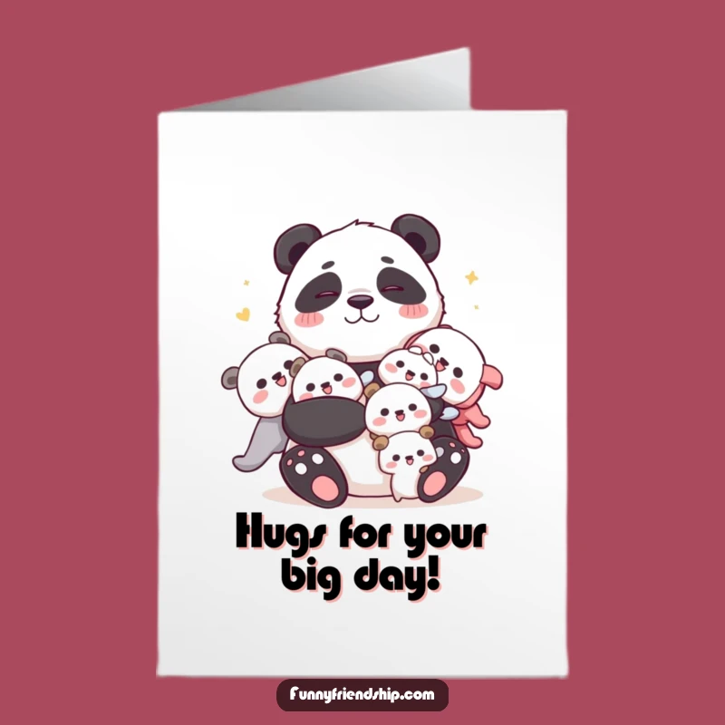 Free Printable Panda Birthday Card: Joyful Hugs, Cute Panda Downloadable Gift