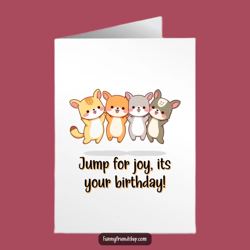 Free Printable Animal Party Birthday Card - Jumping Fun Funny Downloadable