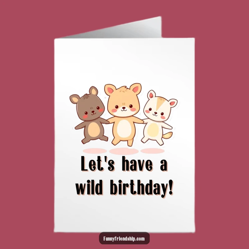 Free Printable Animal Circle Dance Birthday Card: Joyful Downloadable Gift!