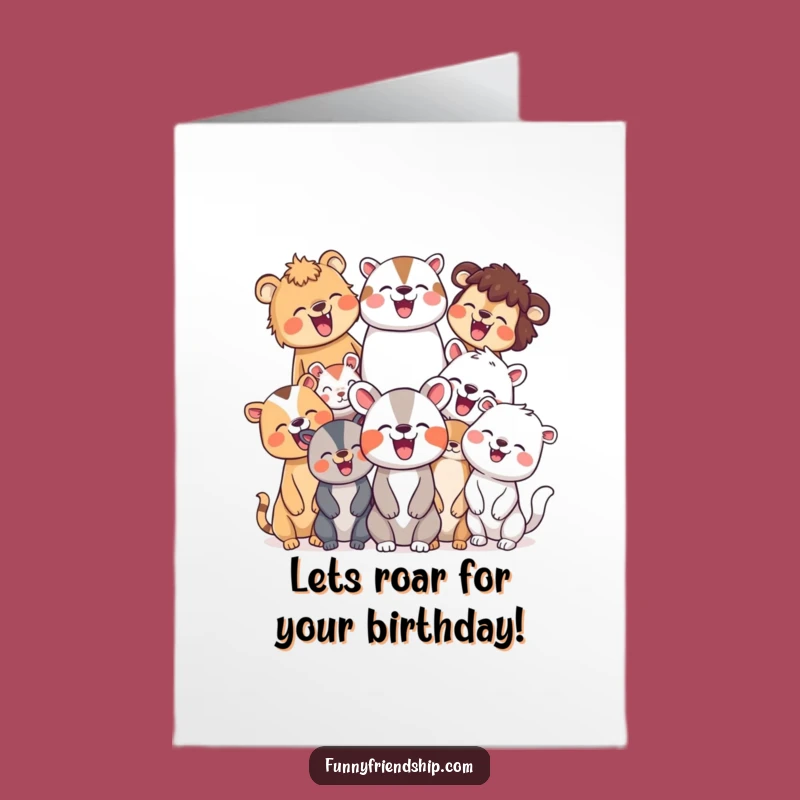 Free Printable Birthday Card: Laughing Animals Funny Downloadable Gift Party