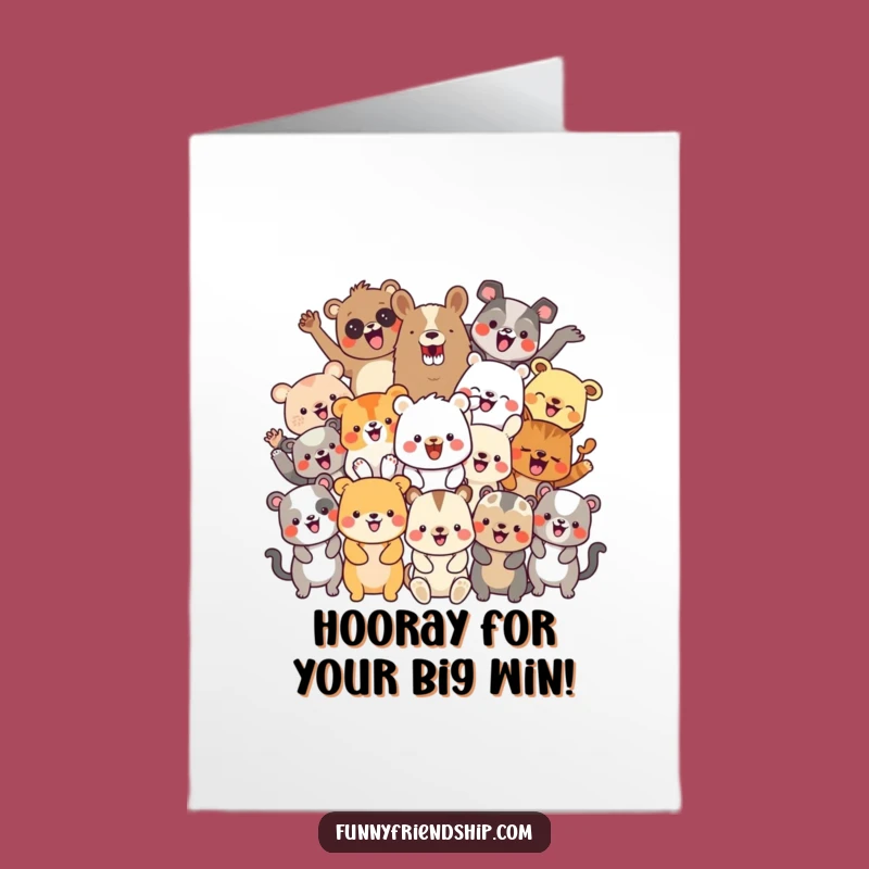 Free Printable Animal Celebration Card: Funny Congratulations Downloadable Gift for Big Wins