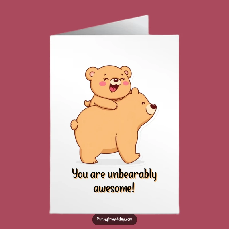 Free Printable Bear Congrats Card: Giggling Duo Downloadable Gift for Big Wins
