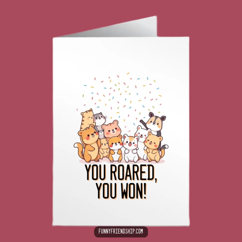 Free Printable Congrats Card: Animal Confetti Party Funny Downloadable Gift