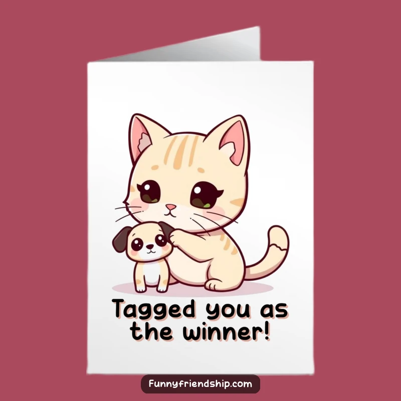 Free Printable Congrats Card: Cat & Dog Tag, Humorous Downloadable Celebration Gift